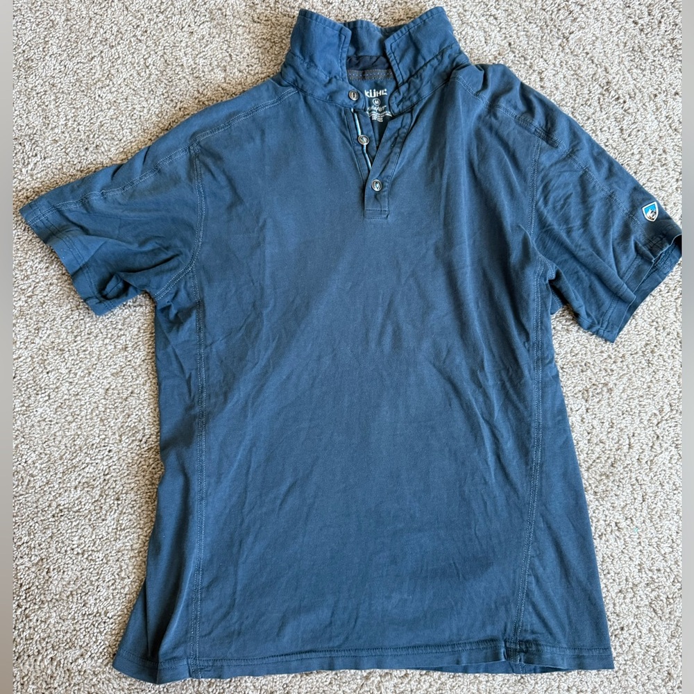 KÜHL Wildfibre short-sleeve polo shirt in blue SIZE MEDIUM